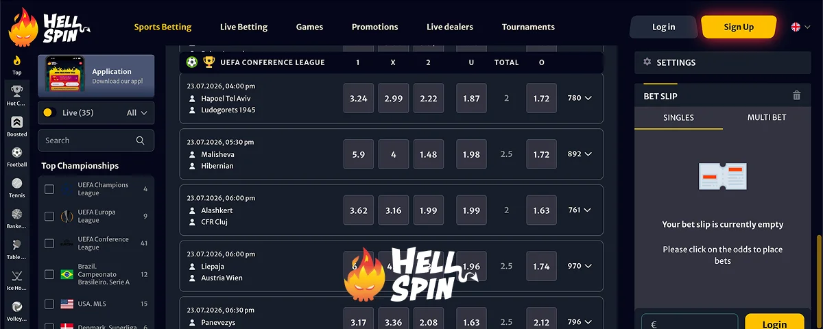 HellSpin Spletne Športne Stave